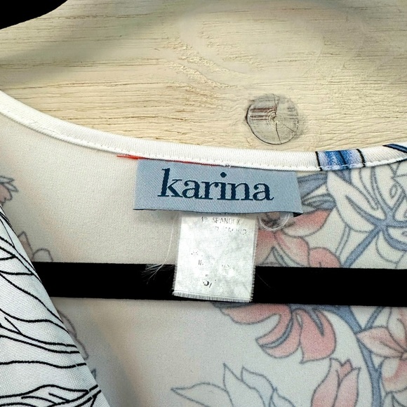 Floral V-Neck Dress - White and Red - Picture 5 of 5